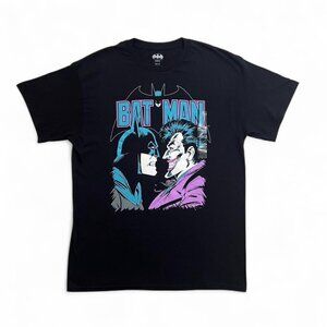Batman DC Comics Joker Face-Off Graphic Tee Black Large Superhero 90s Retro